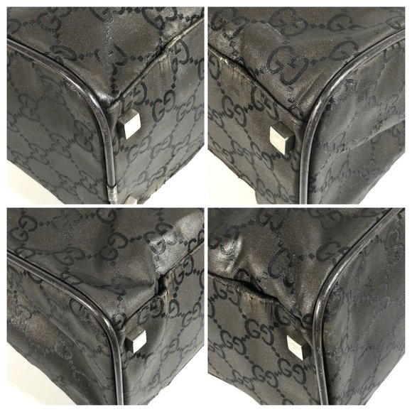 325174F V Gucci Shoulder Bag GG Boston Black Nylon - Picture 8 of 12